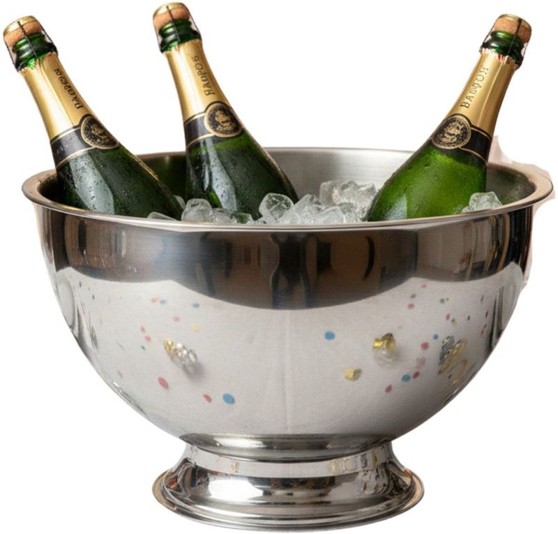 Excellent Houseware - Champagnekoeler - RVS - 30 x 19 cm - Op Voet