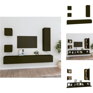 vidaXL Televisiemeubel Set - TV-meubel - Zwart - 30.5 x 30 x 30 cm - 30.5 x 30 x 110 cm - 100 x 30 x 30 cm - Kast