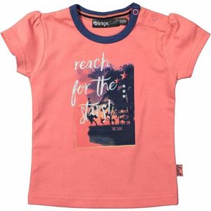 Dirkje Meisjes Babykleertjes 'T Shirt Reach Te Stars - Coral Pink - 74