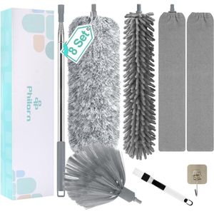 Telescopische Plumeau Set - Wasbaar en Microvezel, Tot 280 cm Lange Stang voor Eenvoudig Stoffen en Verwijderen van Spinnenwebben