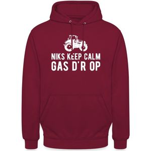 Niks Keep Calm Gas D'r Op Tractor Hoodie Unisex