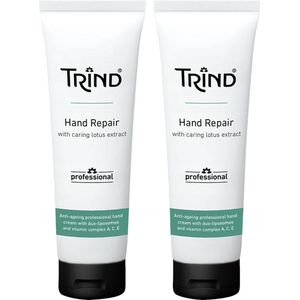Trind Professionele Handcrème Multipack – Herstellende en Beschermende Handcrème met Lotus Extract, Duo-Liposomen, Vitamine A, C, E en Amandelolie – 2 x 75 ml