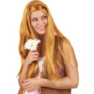 Vegaoo - Lange hippie pruik voor vrouwen - Rood - One Size