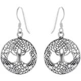 Zilveren oorbellen | Hangers | Zilveren oorhangers, levensboom (tree of life)