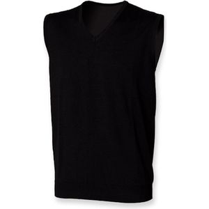 Spencer Henbury 'Men´s Lightweight Sleeveless V-Neck' Zwart - XXL