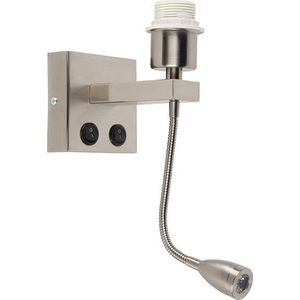 QAZQA brescia combi - Moderne Wandlamp voor binnen - 1 lichts - D 200 mm - Staal - Woonkamer | Slaapkamer