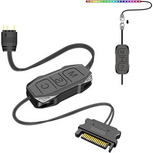 Handmatige ARGB Ventilatorcontroller - PC Fans Controller Kit - SATA Voeding - Lichtstreep Afstandsbediening - Behuizingsventilatoren - Lampen - Lichtborden
