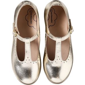 Ballerina's - Goud - Platte Leren Ballerina's - Antislipbuitenzool