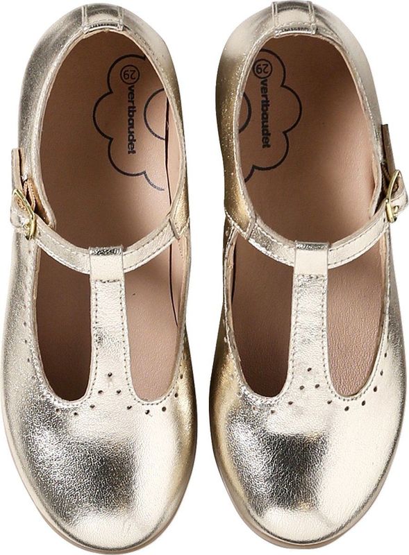 Ballerina's - Goud - Platte Leren Ballerina's - Antislipbuitenzool