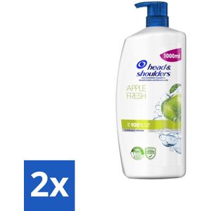 2 x Head & Shoulders - Anti-Roos Shampoo - Apple Fresh - Pompflacon - 1000 ml - Anti-Roos Shampoo - Roos Shampoo - Hoofdhuidverzorging - Haarverzorging - Apple Fresh