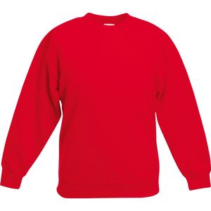 Fruit of the Loom - Kinder Classic Set-In Sweater - Rood - 122-128