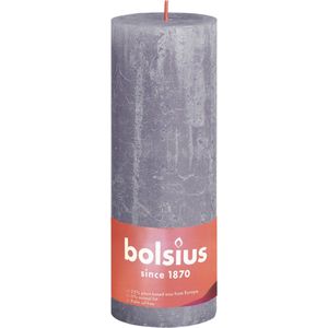 Bolsius Stompkaars Frosted Lavender Ø68 mm - Hoogte 19 cm - Grijs/Lavendel - 85 Branduren