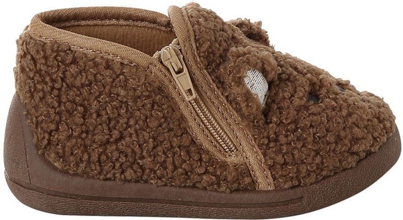 Babyslofjes - Bruin - 3D-dierenhoofd - Pantoffels