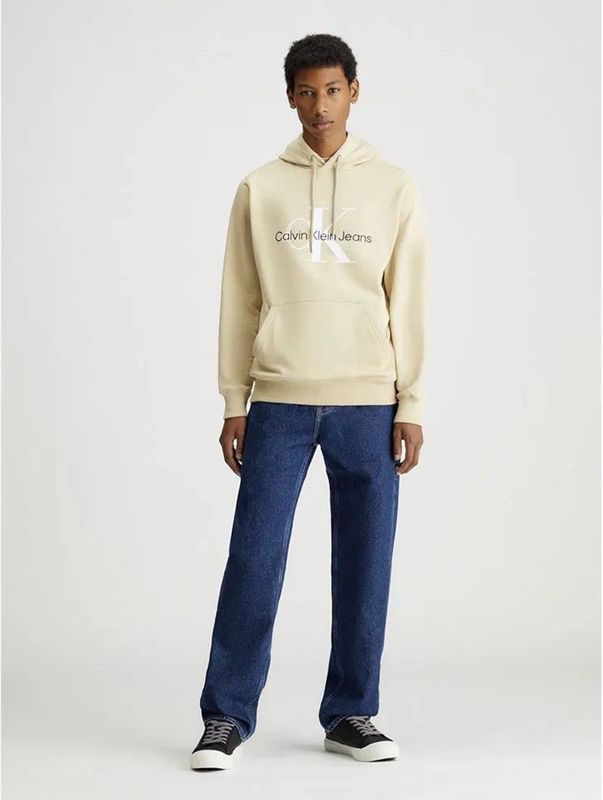 Calvin Klein Jeans Seasonal Monologo Hoodie Beige S Man