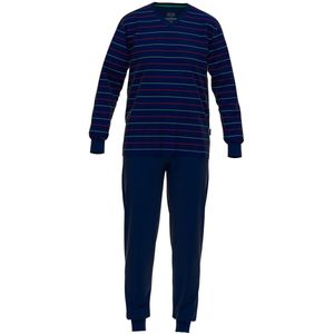 Ceceba Pyjama lange broek - Blau-dunkel-ringel - maat S (S) - Heren Volwassenen - 100% katoen- 31241-6533-692-S