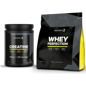 Body & Fit Bundel - Whey Perfection Proteïne Shake Vanille 2268 gram (81 shakes) + Creatine CreaPure® 500 gram