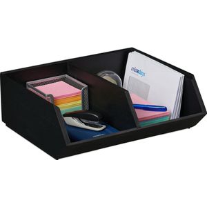 Relaxdays bureau organizer - bamboe - stapelbaar - brievenbak - diverse designs - postbak - B