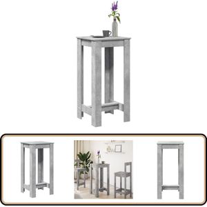 vidaXL Bartafel - Betongrijs - Bewerkt hout - 51x50x103,5 cm Bartafel - Bistrotafel - Houten Tafel - Kookeiland - Loungehoek