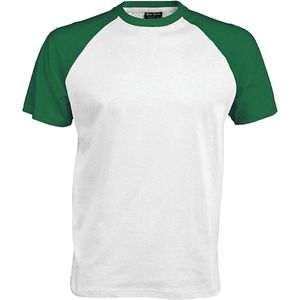Kariban Herenshirt met korte mouwen Baseball T-Shirt (Wit/Bos)