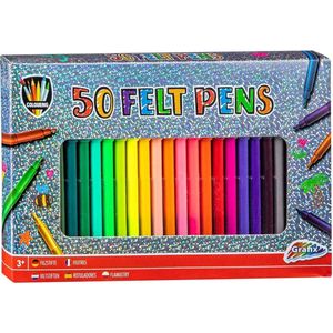 50 stiften | Kleuren voor kinderen | Viltstiften voor kinderen | Stiften kinderen | Creatief voor kinderen | Tekenen | Speelgoed kinderen vanaf 3 jaar