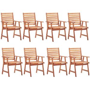 vidaXL Tuinstoelen - 8 st - Inclusief kussens - Hout Tuinstoel - Acacia Hout - Buitentoogn - Eetkamerstoel - Lounge Set