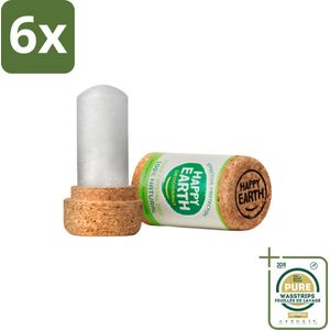 Happy Earth – Deodorant Crystal – 100% Natuurlijk Unscented – 90 g - Voordeelverpakking - 6 stuks - Natuurlijke deodorant - Kristal deodorant