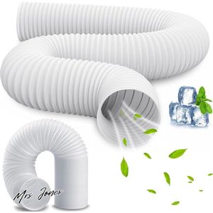 Mrs. Jones Deluxe Afvoerslang 150 mm 2 m - Geluidsisolerend - Ventilatie - Droger accessoire - Zwart