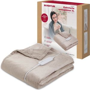 Inventum HB185T - Elektrische Verwarmde Bovendeken - Taupe - 180x130 cm - 4 Warmtestanden - Uitwasbaar