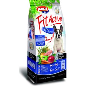 Fit Active Hypo Small - Hypoallergeen hondenvoer voor volwassen honden van kleine rassen - hondenbrokken tegen gevoelige maag/darmen - zalm/rijst smaak - 15kg