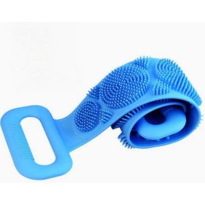 Siliconen doucherugborstel, siliconen lichaamsborstel, 24-inch extra lange badborstel, exfoliërende lichaamsborstel met handvat voor mannen en vrouwen