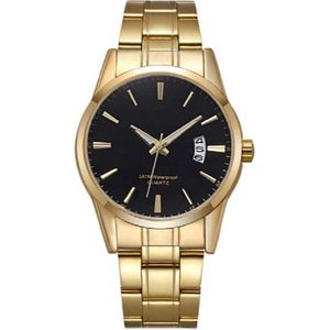 Stijlvol heren horloge - goud/ zwart - 40 mm -  I-deLuxe verpakking