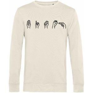 7431 - Sweater - Gebarentaal; Bitch-Off White-S