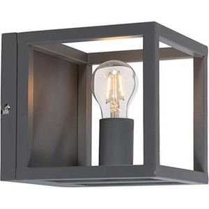 QAZQA cage - Moderne Wandlamp voor binnen - 1 lichts - D 200 mm - Grijs - Woonkamer | Slaapkamer | Keuken