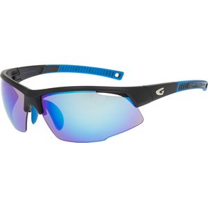 FALCON Matt Zwart Polarized Sportbril met UV400 Bescherming en Flexibel TR90 Frame - Unisex & Universeel - Sportbril - Zonnebril voor Heren en Dames - Fietsaccessoires - Blauw - Extra Lens (Cat.0)