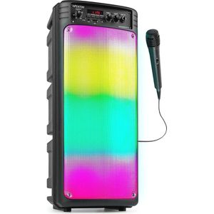 Draadloze Party Speaker met LED Verlichting en Microfoon - 100W