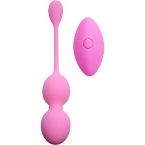 Vagina Balletjes - Vibrerende -  met Afstands bediening - Vibrerend Eitje - Trill Ei - 80g Pink 10 function USB Remote Control - Boss Series