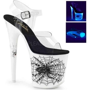 Pleaser - FLAMINGO-808SW Sandaal met enkelband, Paaldans schoenen - Paaldans schoenen - 35 Shoes - Wit