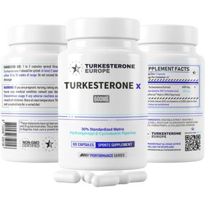 3 Pack - Turkesterone X 30% met HydroPerine™ - 180 Capsules (600mg)