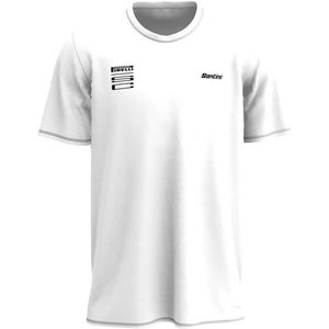 Santini Pirelli Wheel T-shirt Met Korte Mouwen Wit M Man,Vrouw