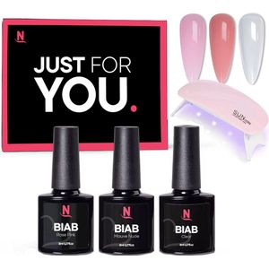 Nagelstad® BIAB 3 Populaire Kleuren - Builder in a Bottle - BIAB Nagel Builder Gel - BIAB Set Inclusief LED Lamp - HEMA & TPO Free