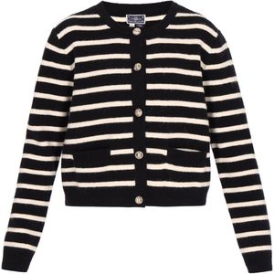 DreiMaster Maritim Gebreid vest  lichtbeige / zwart