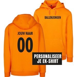 EK hoodie oranje M - Gepersonaliseerd - Ballenjongen - soBAD. | EK 2024 | Unisex | Sweater dames | Sweater heren | Voetbal