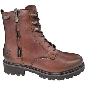 Remonte - Veterlaarsjes - Donkerbruin - Blokhak - Ritssluiting en Vetersluiting