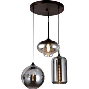 Hanglamp Smoking Glass - 3-lichts - Zwart - Eric Kuster stijl - Smoke glas - LY8518-3D
