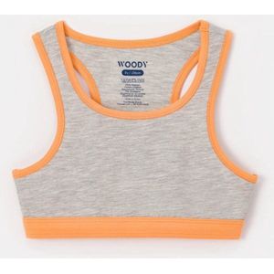 Woody Studio sporttopje meisjes - grijs mélange - 251-12-YUF-Z/142 - maat 176