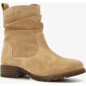 Hush Puppies suède dames enkellaarsjes beige - Maat 41 - Echt leer - Uitneembare zool