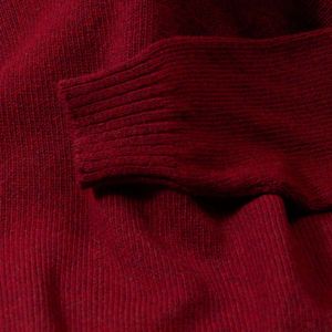 Osborne Knitwear Trui met vervilte ronde hals - Lamswol - Pomegranate - L