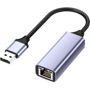 Qost - USB 3.0 Naar Ethernet Adapter - USB-A naar Internet Poort - 10 / 100/ 1000 Mbps Gigabit - Spacegrey