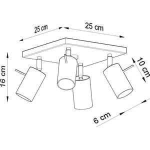 - LED Plafondspot wit RING - 4 x GU10 aansluiting