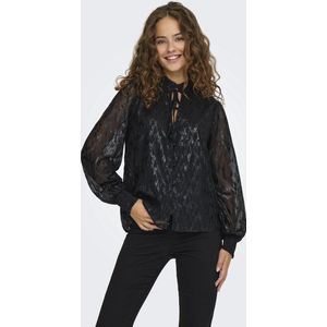ONLY ONLMIRA V-NECK SHIRT PTM Dames Top - Black Mira Zig Zag Foil